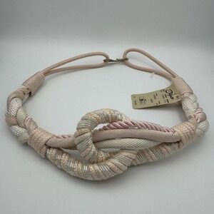 Vtg Leather Shop SZ 32-34"‎ Corded Pastel Braided Woven Belt Hook Closure New